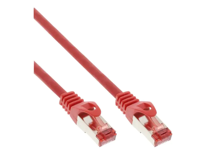 InLine - Patch-Kabel - RJ-45 (M) zu RJ-45 (M) - 10 m - SFTP, PiMF - CAT 6 - geschirmt, halogenfrei, geformt - Rot