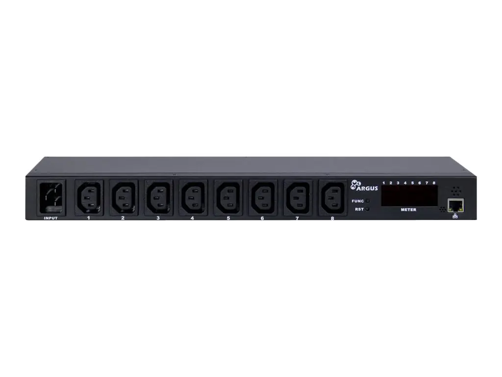 Argus SW-0816 - Stromverteilungseinheit (Rack - einbaufähig) - Ethernet - Eingabe, Eingang IEC 60320 C20 - Ausgangsanschlüsse: 8 (8x IEC 60320 C13) - 1U - 48.3 cm (19") - 2 m Schnur