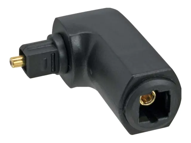 InLine - Digitaler Audioadapter (optisch) - TOSLINK weiblich zu TOSLINK Stecker - Schwarz - 90° Stecker