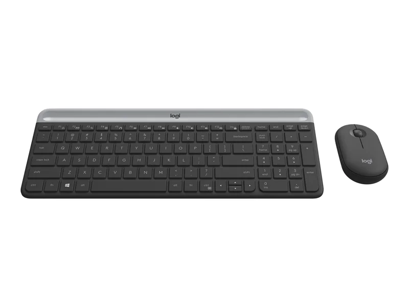 Logitech Slim Wireless Combo MK470 - Tastatur-und-Maus-Set - kabellos - 2.4 GHz - US International - Graphite