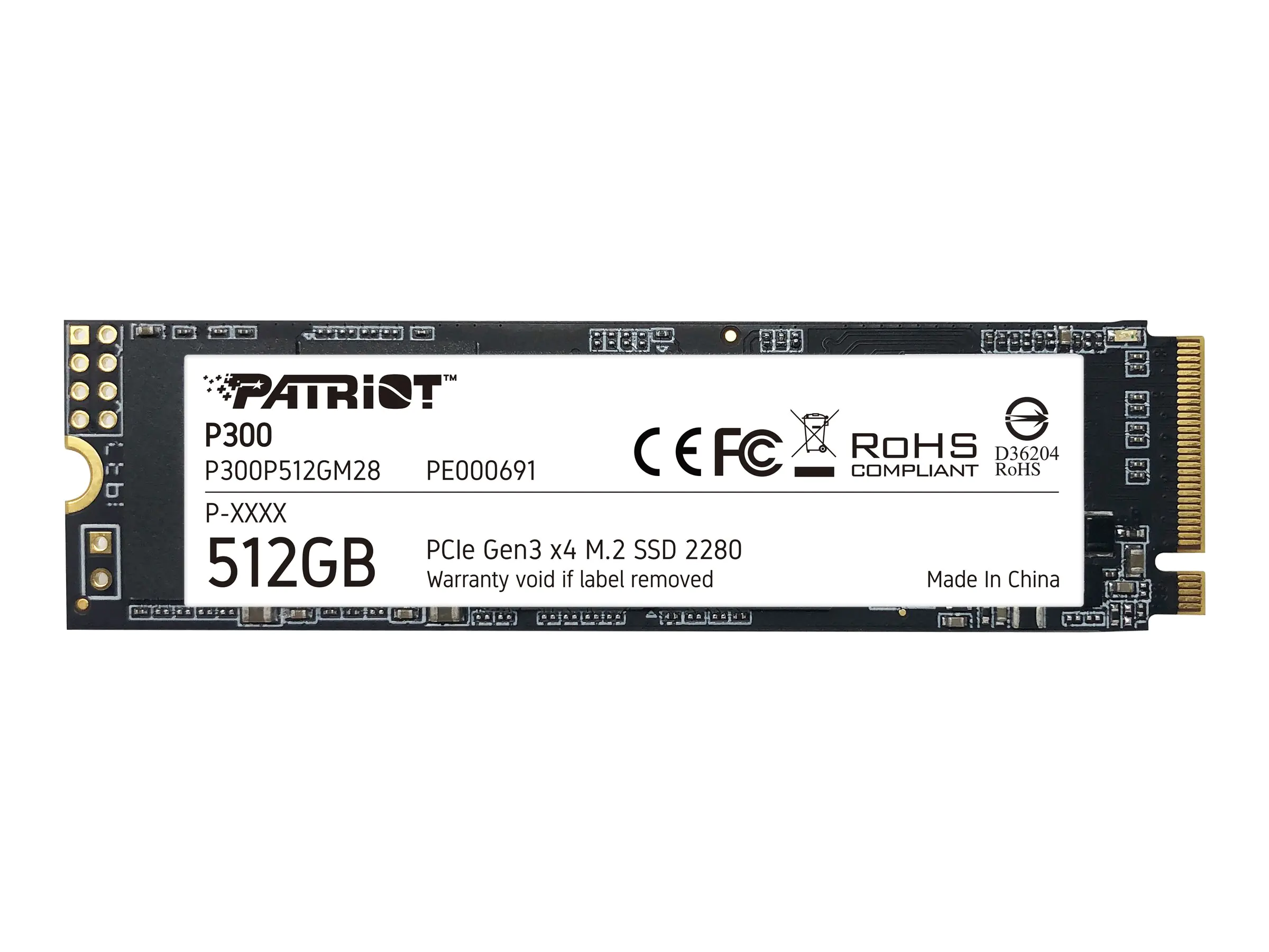 Patriot P300 - SSD - 512 GB - intern - M.2 2280 - PCIe 3.0 x4 (NVMe)