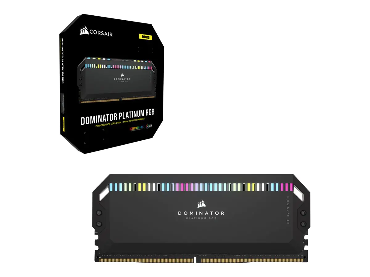 CORSAIR Dominator Platinum RGB - DDR5 - Kit - 32 GB: 2 x 16 GB - DIMM 288-PIN - 5200 MHz / PC5-41600 - CL40 - 1.25 V - ungepuffert - non-ECC - Schwarz