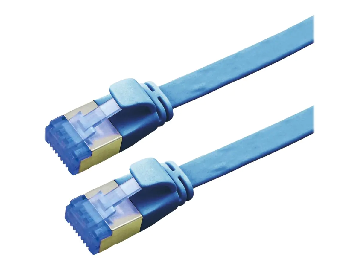 VALUE - Patch-Kabel - RJ-45 (M) zu RJ-45 (M) - 1 m - Foiled Unshielded Twisted Pair (F/UTP) - CAT 6a - geformt, ohne Haken, verseilt, flach - Blau