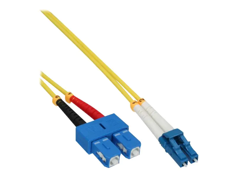 InLine - Patch-Kabel - SC Single-Modus (M) zu LC Single-Modus (M) - 1 m - Glasfaser - Duplex - 9/125 Mikrometer - OS2 - halogenfrei - Gelb