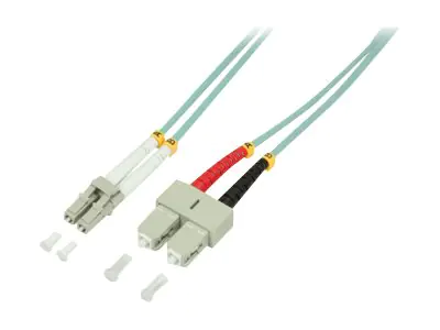 LogiLink - Patch-Kabel - SC multi-mode (M) zu LC Multi-Mode (M) - 1 m - Glasfaser - Duplex - 50/125 Mikrometer - OM3 - halogenfrei - Aquamarin