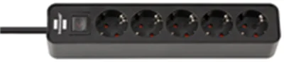 Brennenstuhl Ecolor Steckdosenleiste 5-fach schwarz 1,5m H05VV-F 3G1,5 - 1153250000