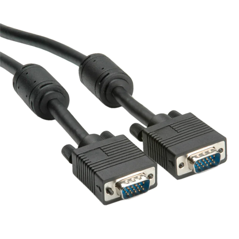 Roline High Quality - VGA-Kabel - HD-15 (VGA) (M) zu HD-15 (VGA) (M) - 2 m - geformt, Daumenschrauben - Schwarz