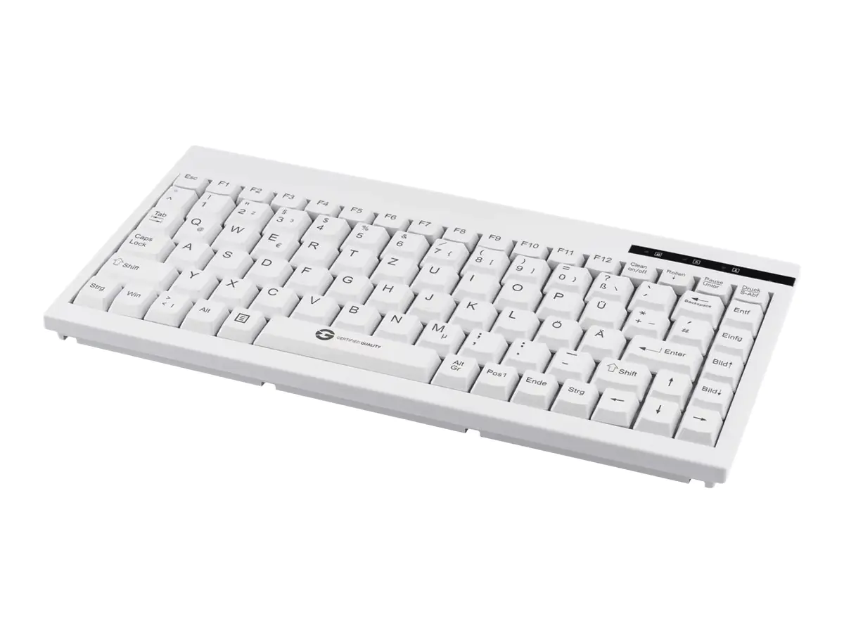GCQ CleanType Easy Basic Compact - Tastatur - USB - QWERTZ - Deutsch - weiß