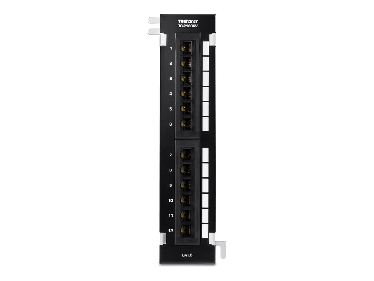 Trendnet TC-P12C6V - Patch Panel - geeignet für Wandmontage - CAT 6 - UTP - RJ-45 X 12