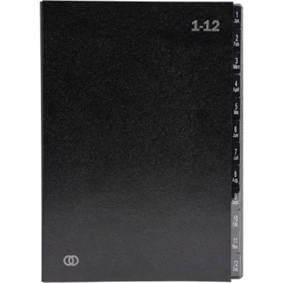 Soennecken Pultordner oeco DIN A4 1-12 Recyclingkarton schwarz 12 Fächer