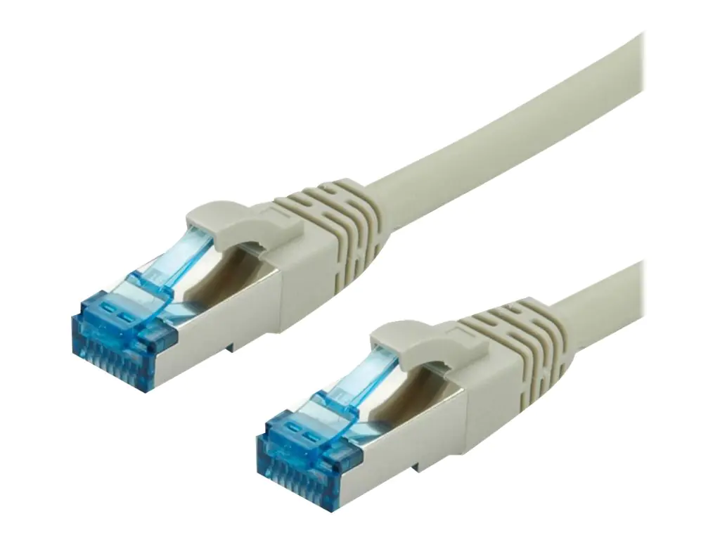 VALUE - Patch-Kabel - RJ-45 (M) bis RJ-45 (M) - 1.5 m - SFTP, PiMF - CAT 6a - halogenfrei, geformt, ohne Haken, verseilt - Grau