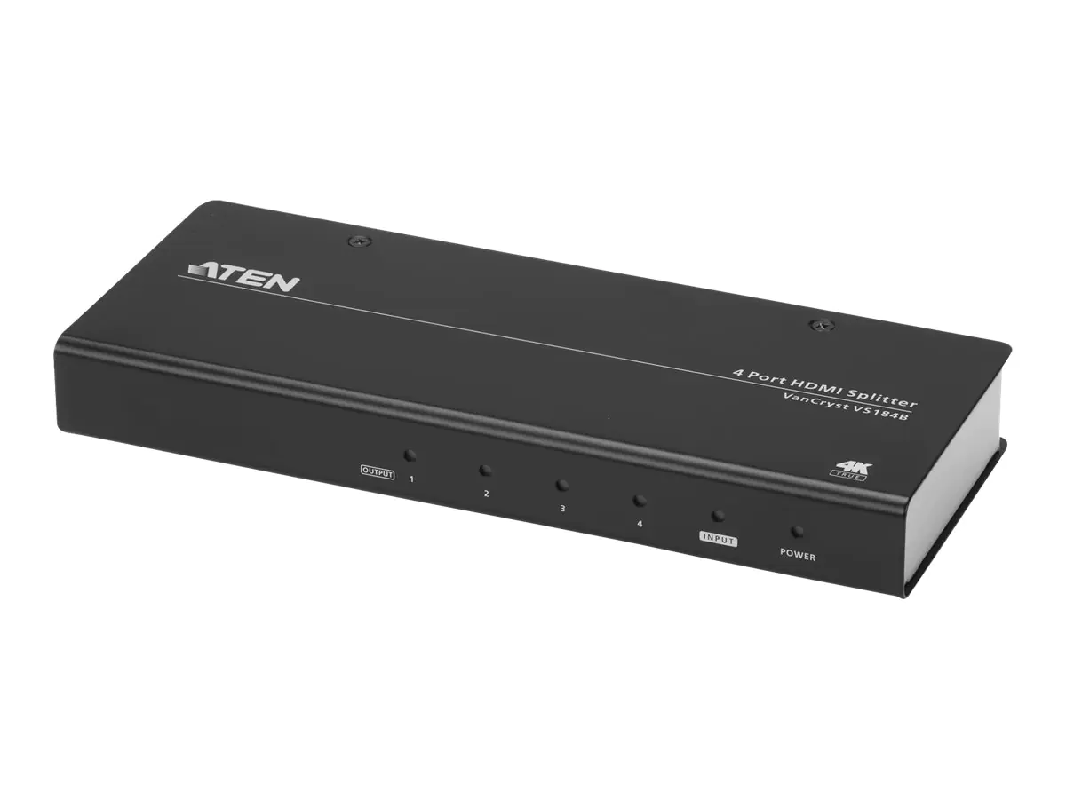 ATEN VanCryst VS184B - Video-/Audio-Splitter - 4 x HDMI - Desktop - für VanCryst VS182B, VS184B