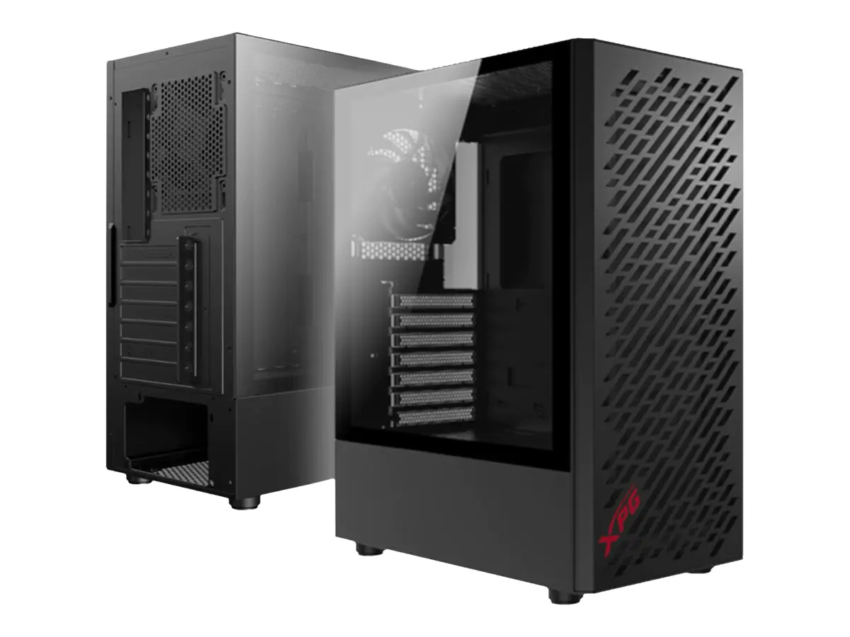 XPG VALOR AIR - Mid tower - ATX - Seitenteil mit Fenster (gehärtetes Glas) - keine Spannungsversorgung - Schwarz - USB/Audio/Mic