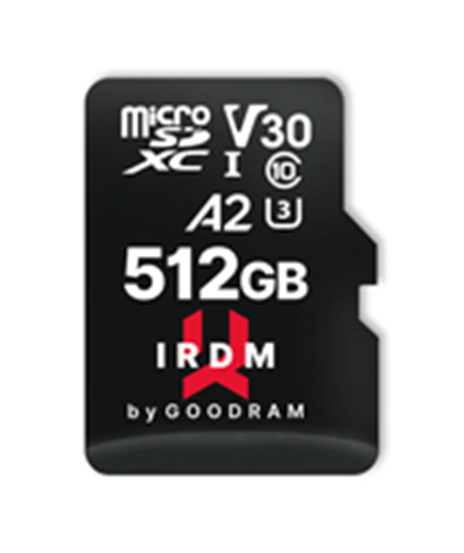 GOODRAM IRDM M2AA - Flash-Speicherkarte (SD-Adapter inbegriffen) - 512 GB - A2 / Video Class V30 / UHS-I U3 / Class10 - microSDXC UHS-I