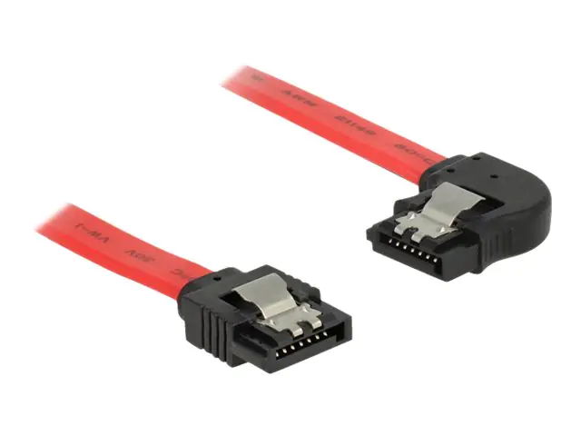 Delock - SATA-Kabel - Serial ATA 150/300/600 - SATA (M) bis SATA (M) - 20 cm - eingerastet, links-gewinkelter Stecker - Rot
