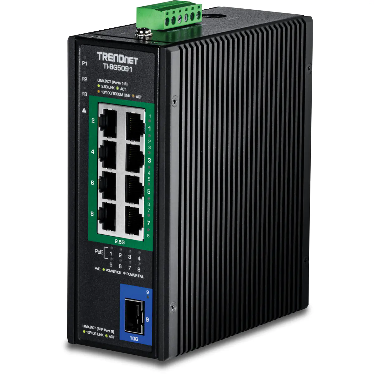 TRENDnet TI-BG5091 - Version v1.0R - Switch - industriell - 8 x 10/100/1000/2.5G (PoE++)