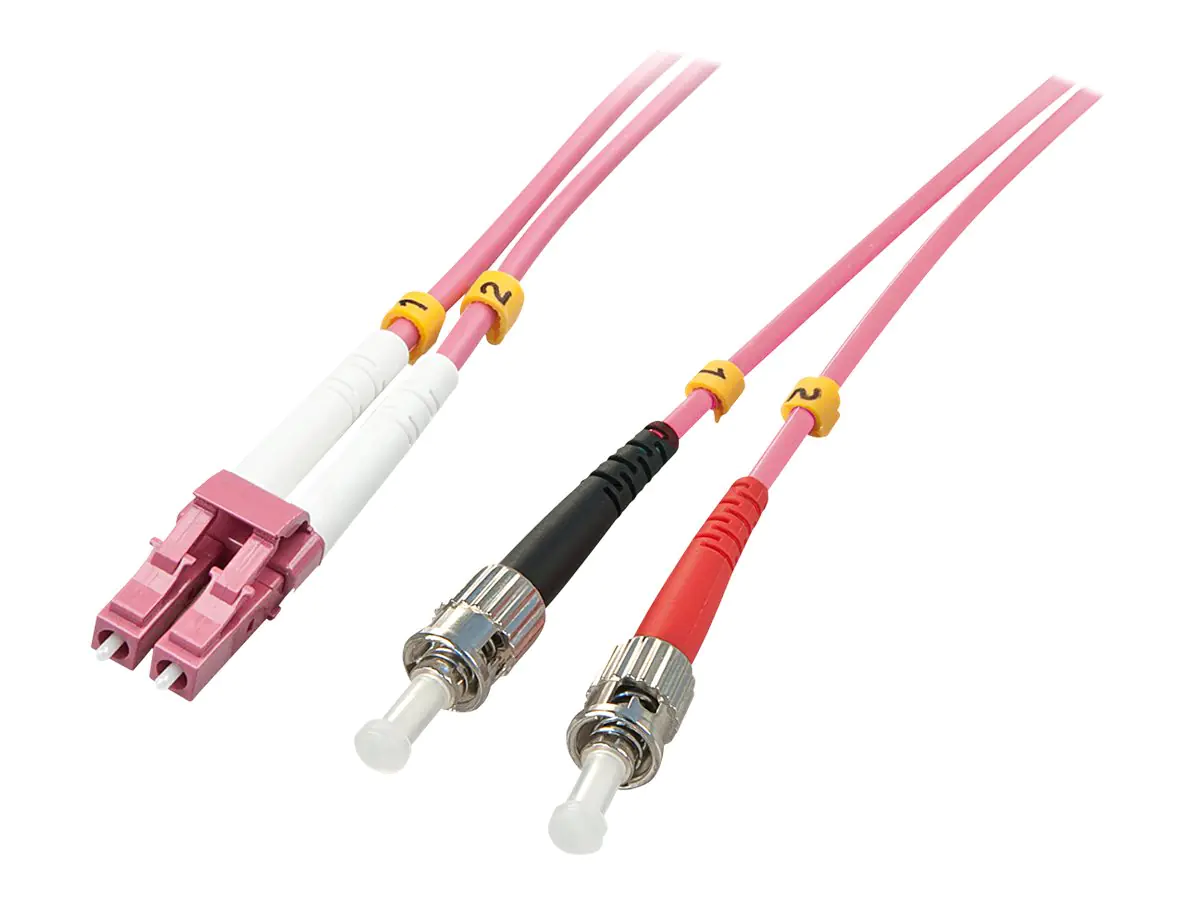 Lindy - Patch-Kabel - ST multi-mode (M) zu LC Multi-Mode (M) - 10 m - Glasfaser - Duplex - 50/125 Mikrometer - OM4 - halogenfrei - lila