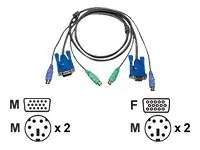 ATEN 2L-5005P/C - Tastatur- / Video- / Maus- (KVM-) Kabel - PS/2, HD-15 (VGA) (M) zu PS/2, HD-15 (VGA) - 5 m - für ATEN CS-142; MasterView CS-124, 84, 88, 9134; MasterView Lite CS142; MasterView Plus CS138
