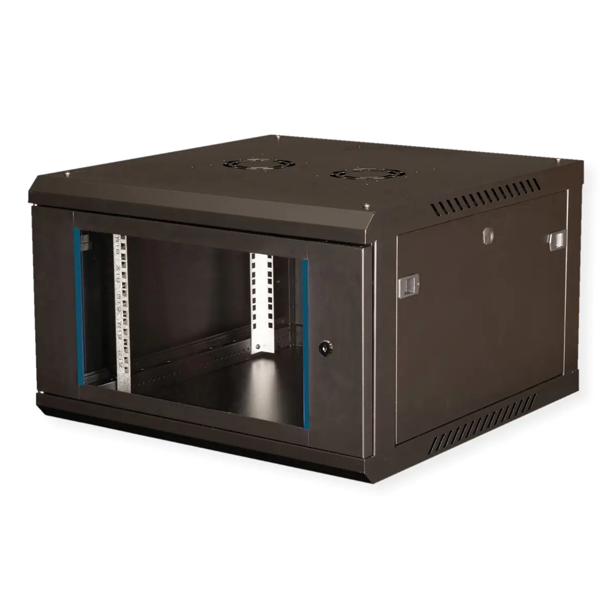 VALUE Schrank Netzwerkschrank - 600 x 600 mm - geeignet für Wandmontage - RAL 9005, Jet Black - 6U - 48.3 cm (19") 26.99.0828