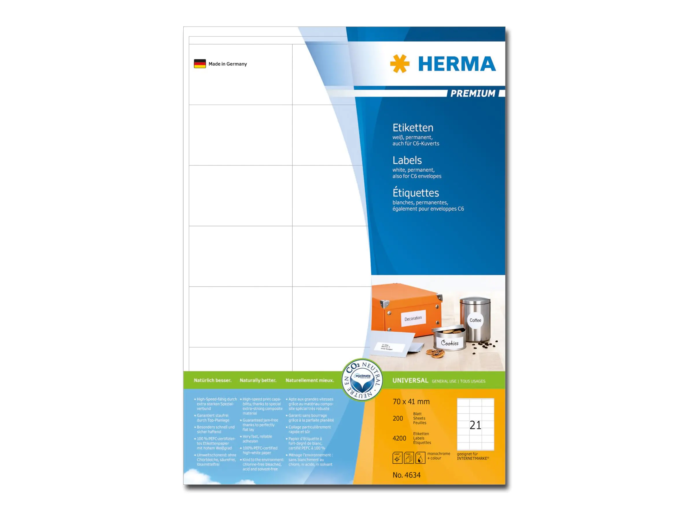 HERMA Premium - Papier - matt - permanent selbstklebend 4634