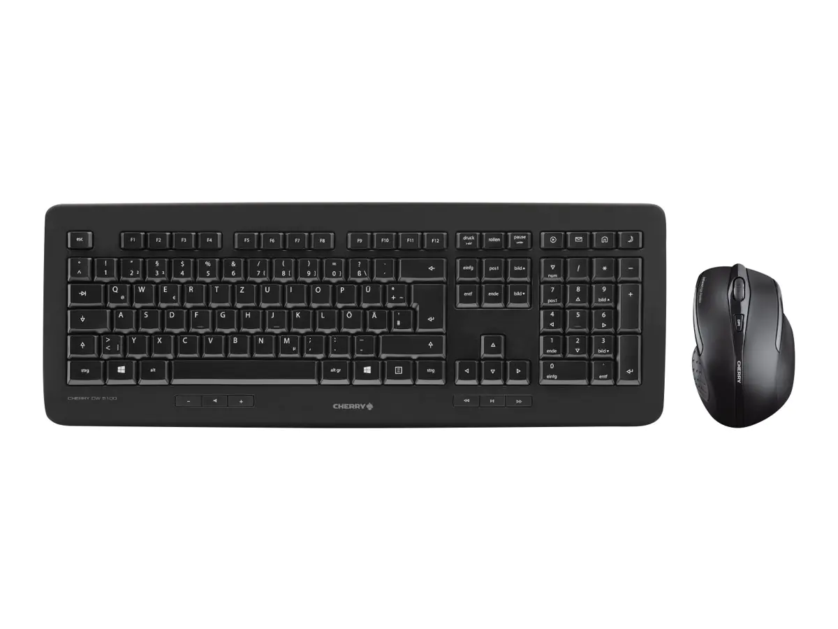 CHERRY DW 5100 - Tastatur-und-Maus-Set - kabellos - 2.4 GHz - Deutsch - Tastenschalter: CHERRY LPK - Schwarz