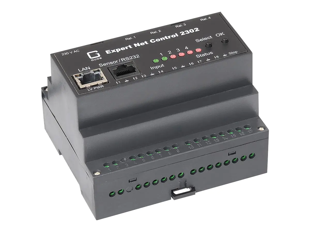 Gude Expert Net Control 2302-1 - Überwachungseinheit für Stromversorgung (DIN-Schienenmontage möglich) - AC 230 / AC 10 - 24 / DC 12 - 28 V - Ethernet 10/100, RS-232