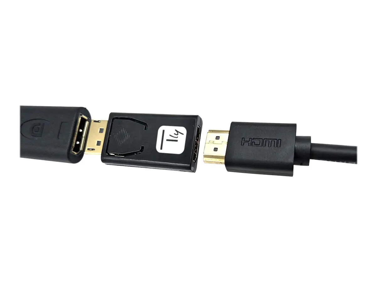 TECHly - Videoadapter - DisplayPort männlich eingerastet zu HDMI weiblich - Schwarz - 2160p-Unterstützung, Support von 4K 60 Hz