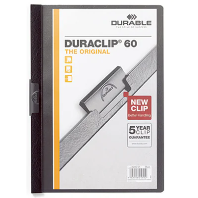 Durable Klemmmappe Duraclip 60 220901 DIN A4 Hartfolie schwarz