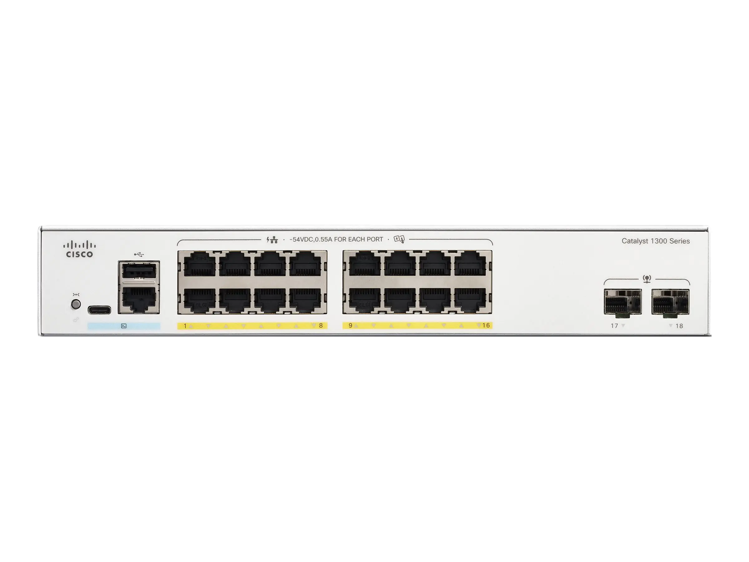 Cisco Catalyst 1300-16FP-2G - Switch - L3 - managed - 16 x 10/100/1000 (PoE+)