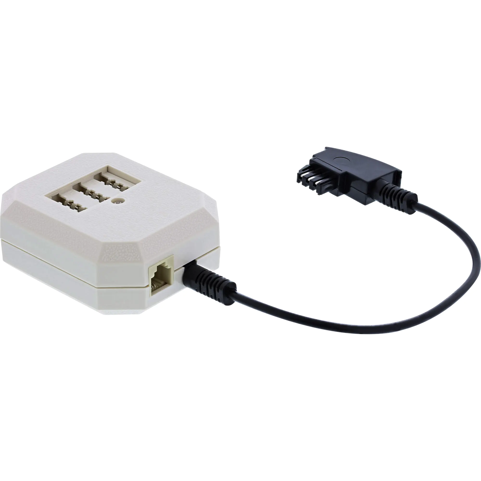 InLine TAE Adapter - TAE-F Stecker an TAE NFN + RJ11 (6P4C) Buchse - 0,2m 69905