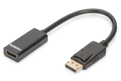 Digitus - Videoadapter - DisplayPort männlich zu HDMI weiblich - 15 cm - Doppelisolierung - Schwarz