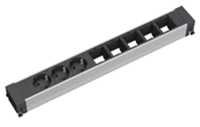 Bachmann CONFERENCE - 3 AC-Ausgänge - Indoor - Typ E - Aluminium - Schwarz - 444 mm