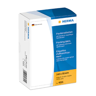 HERMA Frankieretikett 4321 140x50mm doppelt weiß 500 St./Pack.
