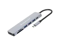 Conceptronic Dock USB-C-> 7-in-1 HDMI USB3.0 SD 100WPD grau