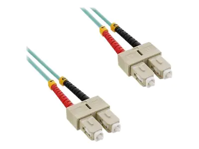 InLine - Patch-Kabel - SC multi-mode (M) bis SC multi-mode (M) - 0.5 m - Glasfaser - Duplex - 50/125 Mikrometer - OM3 - halogenfrei - Türkis