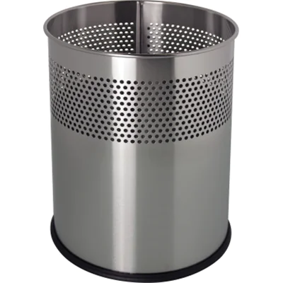 helit Papierkorb H2515700 Metall 15 l Lochdekor silber