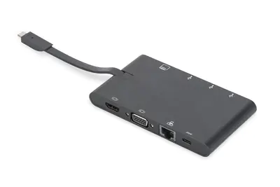 Digitus DA-70865 - Dockingstation - USB-C - VGA - 1GbE