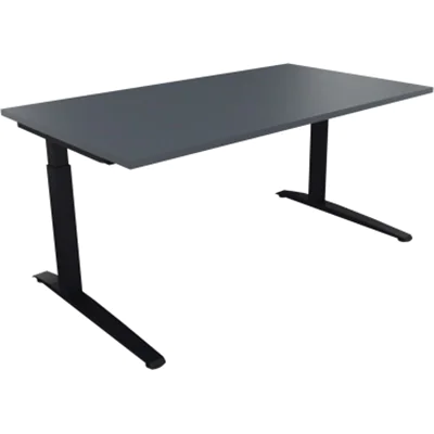 Schreibtisch Kufe Einzels. Quadrat B1600xT900xH650-850 an/Lavagrau