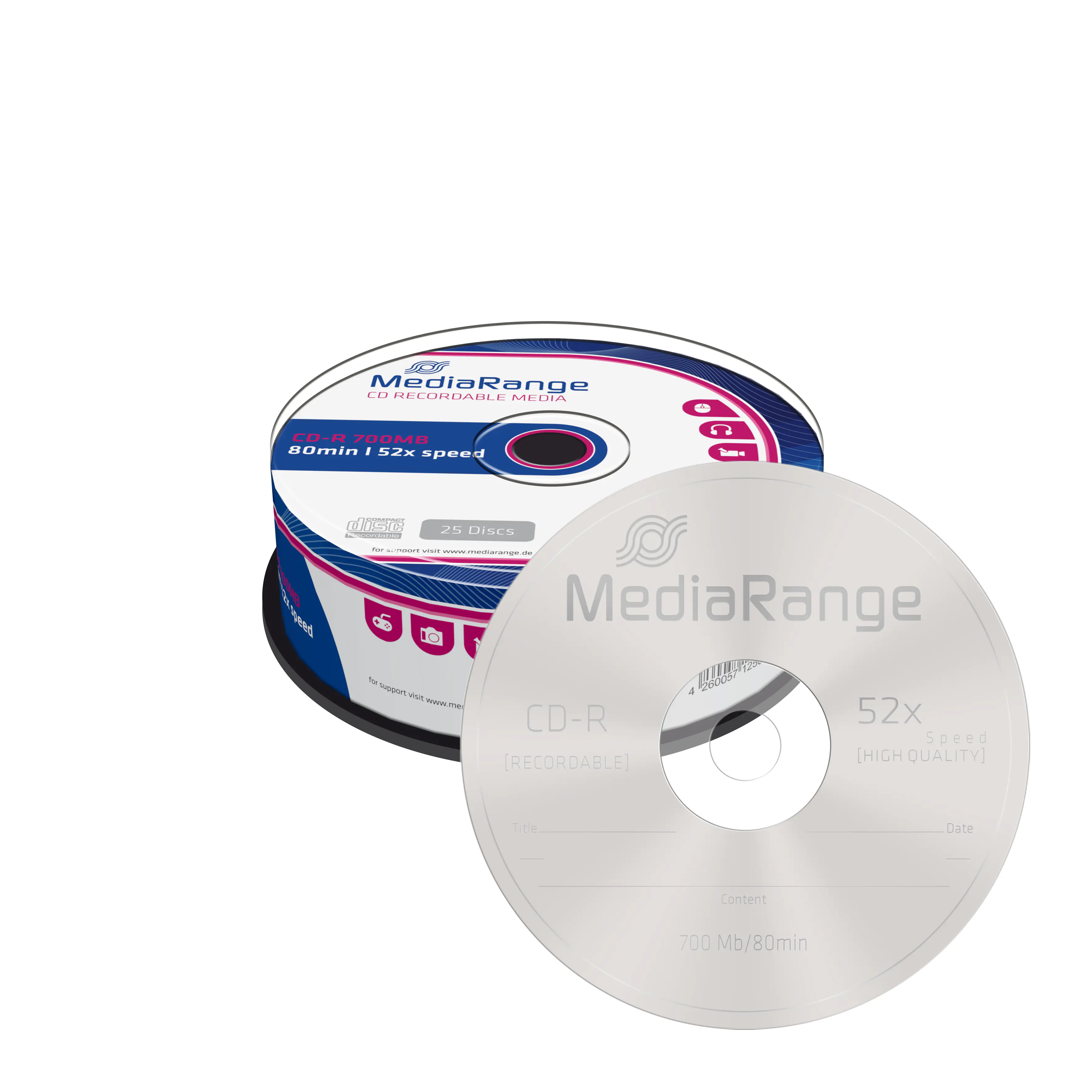 MediaRange - 25 x CD-R - 700 MB (80 Min) 52x - Spindel