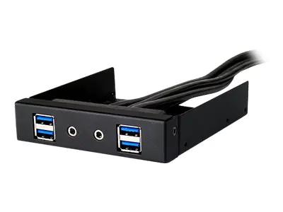 SilverStone FP32-E - Systemschrank-Anschlusstafel - USB 3.0 x 4, Audio x 1, Mic x 1 - Schwarz