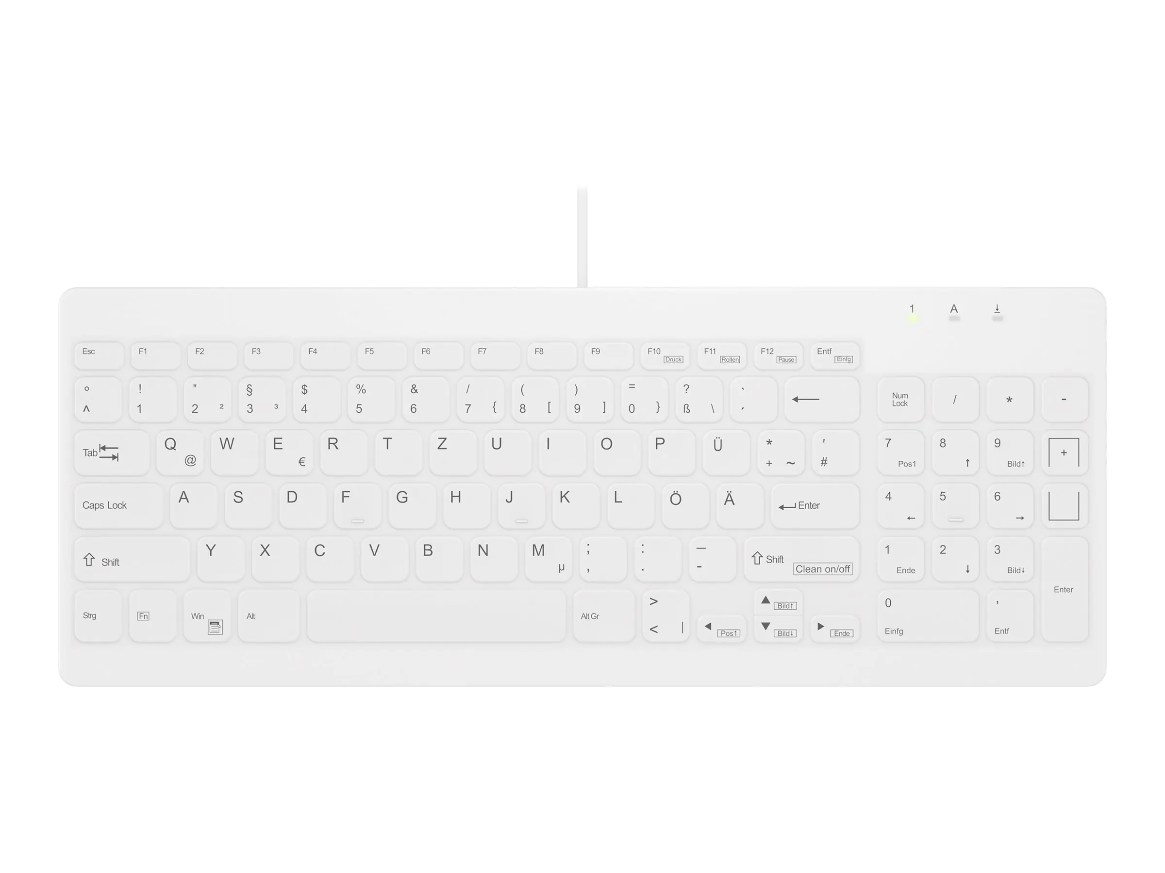Active Key AK-C7012 - Tastatur - komplett versiegelt, IP68 - USB - QWERTZ - Deutsch - weiß