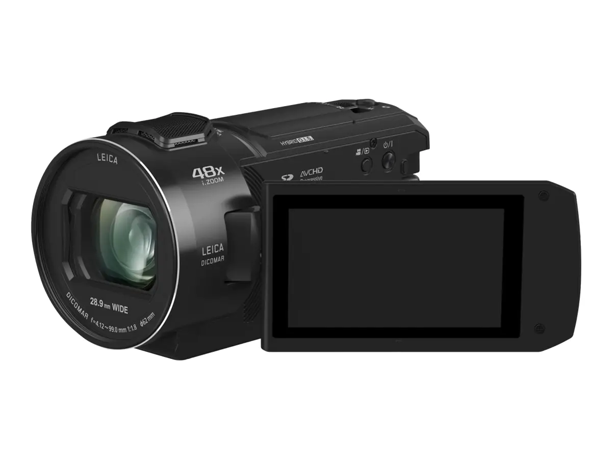 Panasonic HC-V808 - Camcorder - 1080p / 50 BpS - 8.57 MPix - 24x optischer Zoom - Leica - Flash-Karte - Wi-Fi - Schwarz