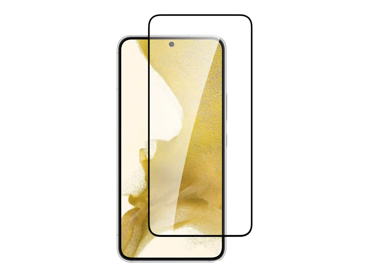 4smarts Second Glass X-Pro - Bildschirmschutz für Handy - durchgehende Abdeckung mit Montagerahmen und UltraSonix - 2.5D - Glas - Rahmenfarbe schwarz - für Samsung Galaxy S23+