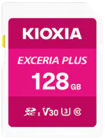 KIOXIA EXCERIA PLUS - Flash-Speicherkarte - 128 GB - Video Class V30 / UHS-I U3 / Class10 - SDXC UHS-I