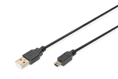ASSMANN Basic - USB-Kabel - USB (M) zu Mini-USB, Typ B (M) - USB 2.0 - 1 m - geformt - Schwarz