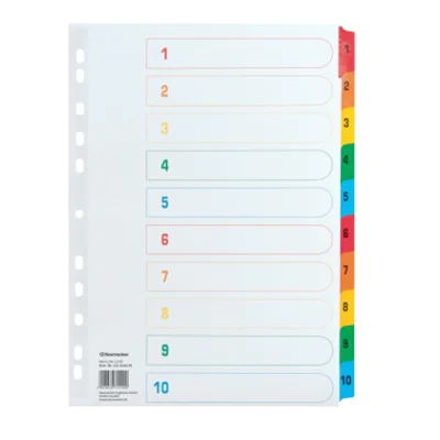 Soennecken Register 1579 DIN A4 1-10 volle Höhe Karton farbig