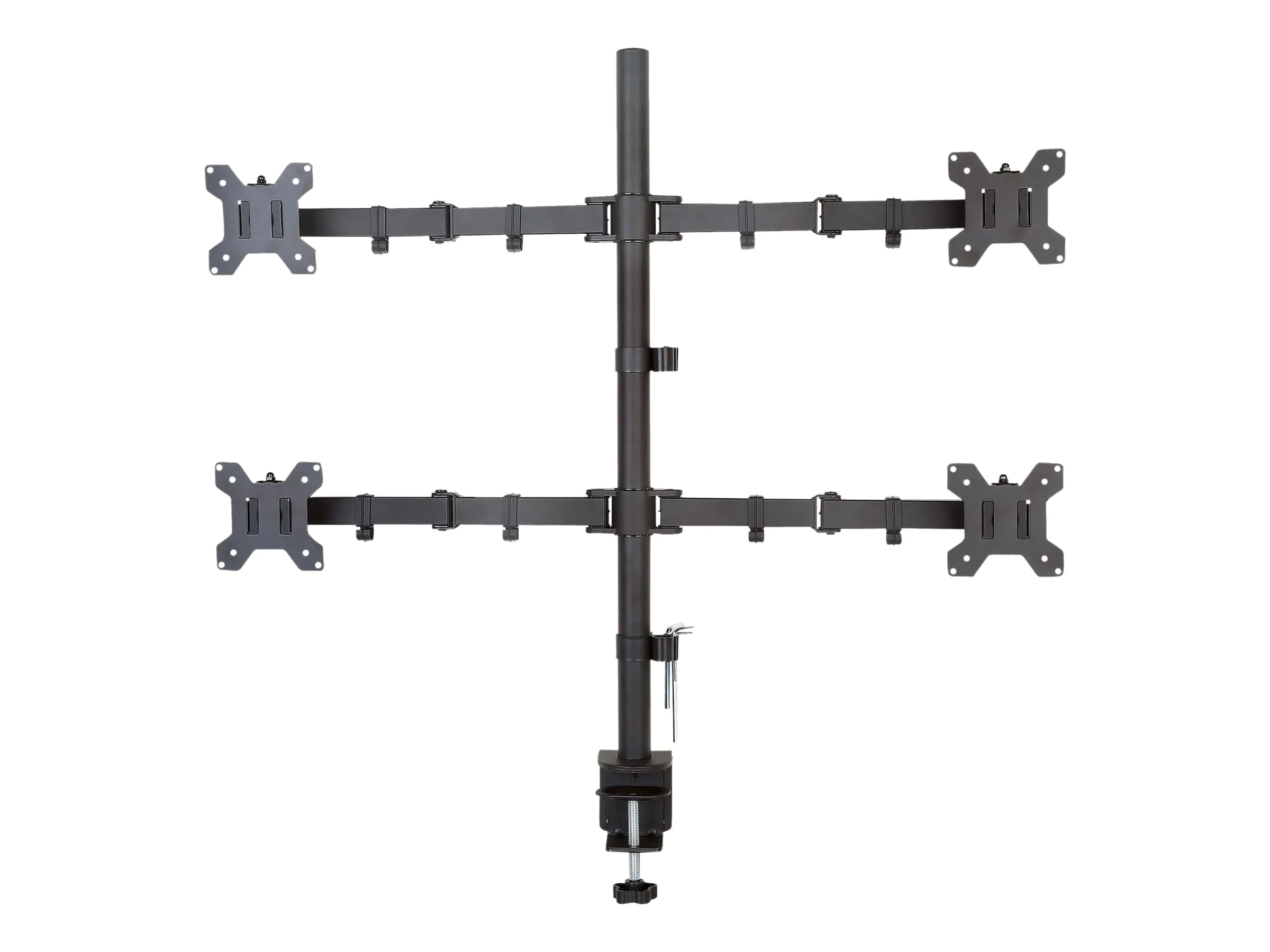 TECHly - Aufstellung - für 4 LCD-Anzeigen - Schwarz - Bildschirmgröße: 33-68.6 cm (13"-27") - Klemmmontage