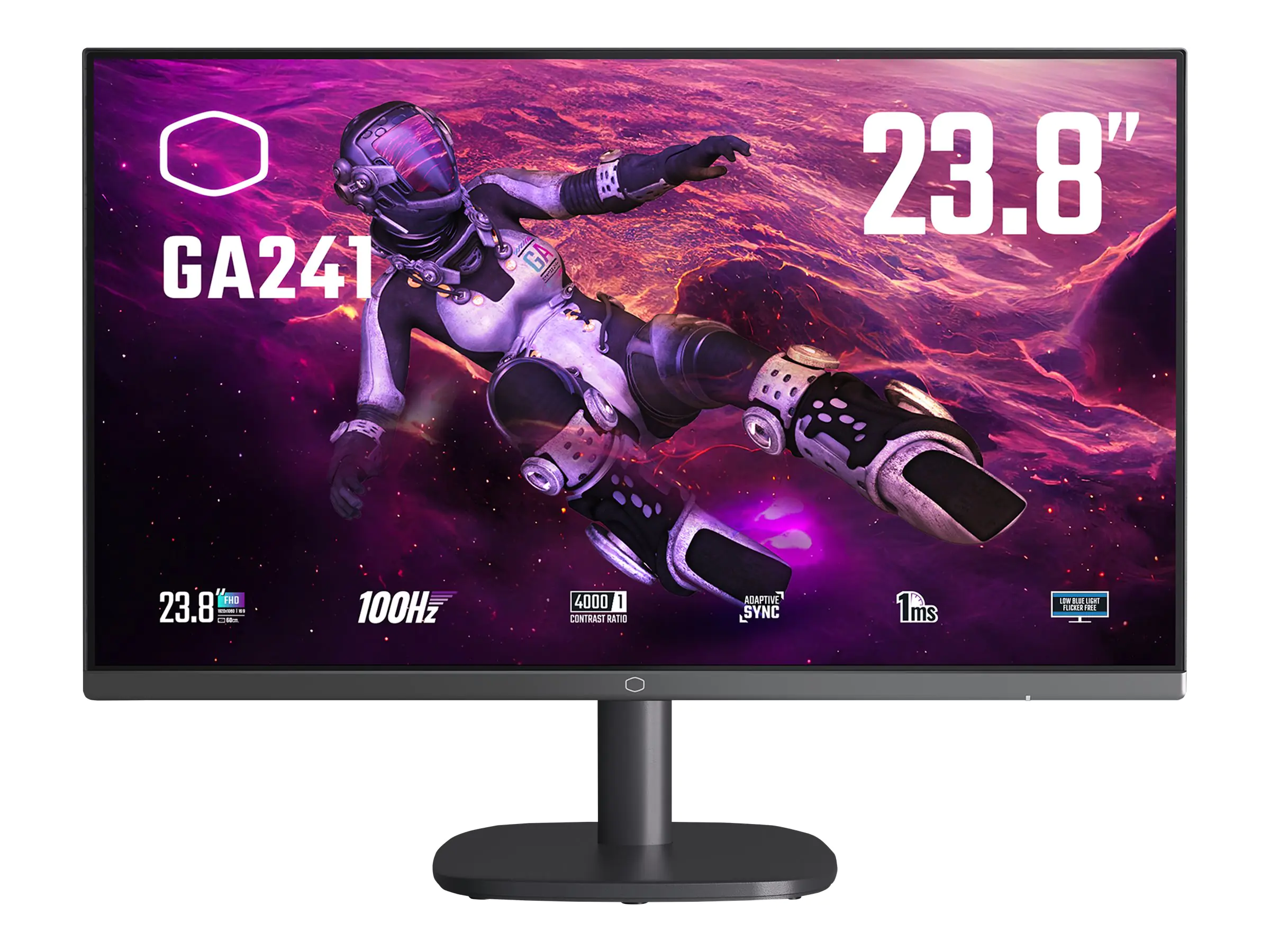CoolerMaster GA241 - GA Series - LED-Monitor - Gaming - 61 cm (24") (23.8" sichtbar) - 1920 x 1080 Full HD (1080p) @ 100 Hz - VA - 250 cd/m² - 4000:1 - 1 ms - HDMI, VGA