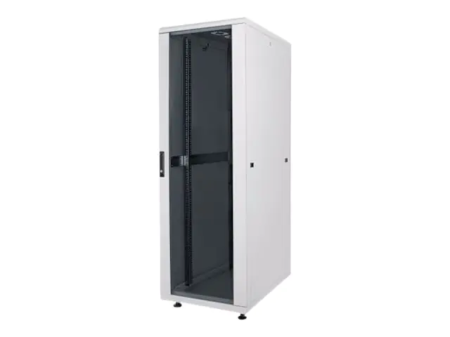 Intellinet Network Cabinet, Free Standing (Standard), 42U, Usable Depth 123 to 573mm/Width 503mm, Grey, Flatpack, Max 1500kg, Server Rack, IP20 rated, 19", Steel, Multi-Point Door Lock, One Lock Per Side Panel, Three Year Warranty - Schrank Netzwerkschran