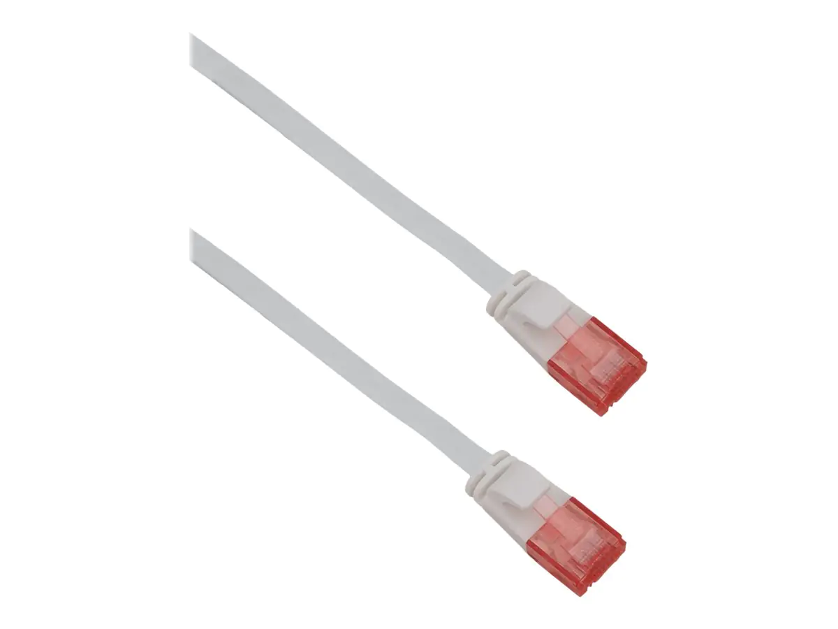 Helos Ultra Slim - Patch-Kabel - RJ-45 (M) zu RJ-45 (M) - 5 m - UTP - geformt, ohne Haken, flach - weiß